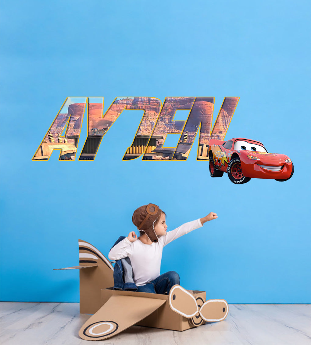 Lightning McQueen Personalized Custom Name Wall Sticker Decal WP53