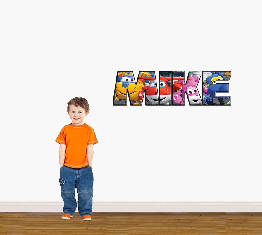 Super Wings Personalized Custom Name Wall Sticker Decal WP59
