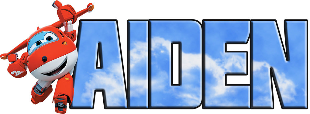 JETT Super Wings Personalized Custom Name Wall Sticker Decal WP61