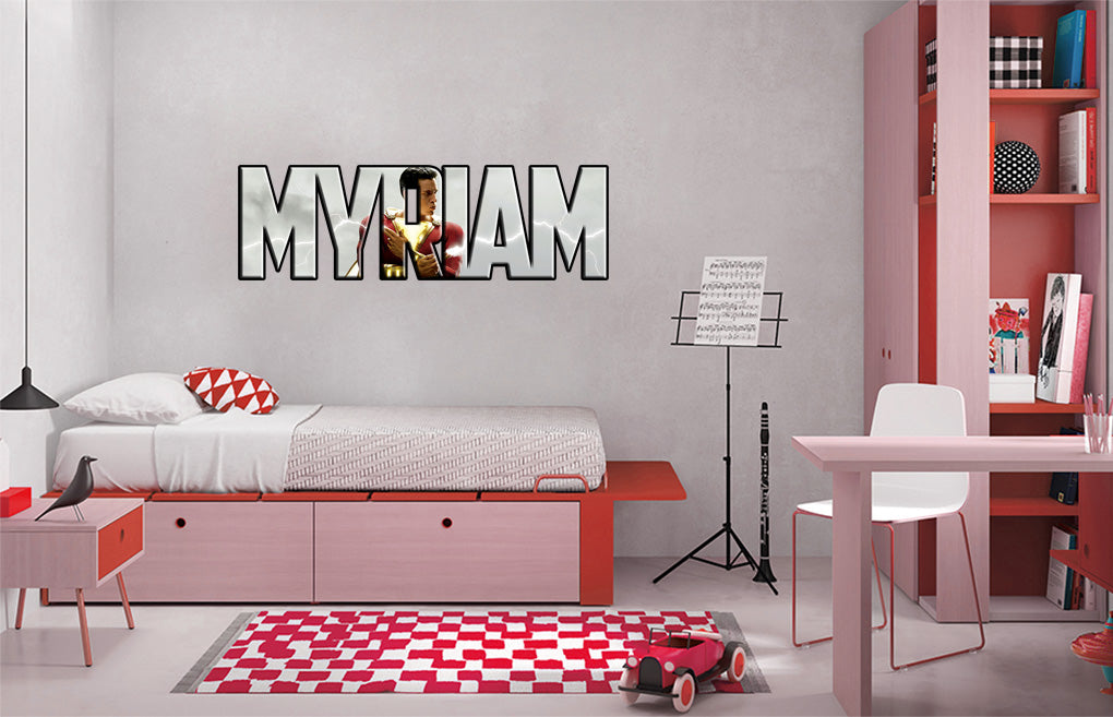 Shazam Superhero Personalized Custom Name Wall Sticker Decal WP63