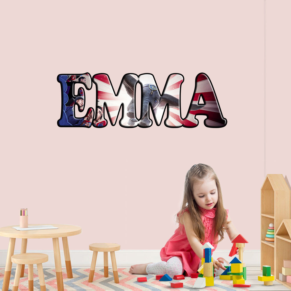 Dumbo Personalized Custom Name Wall Sticker Decal WP64
