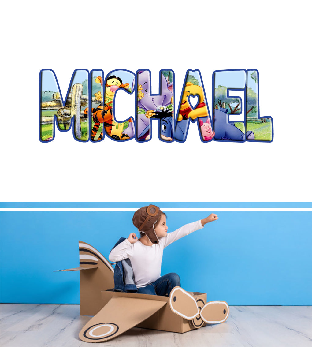 Winnie The Pooh Personalized Custom Name Wall Sticker Decal WP76