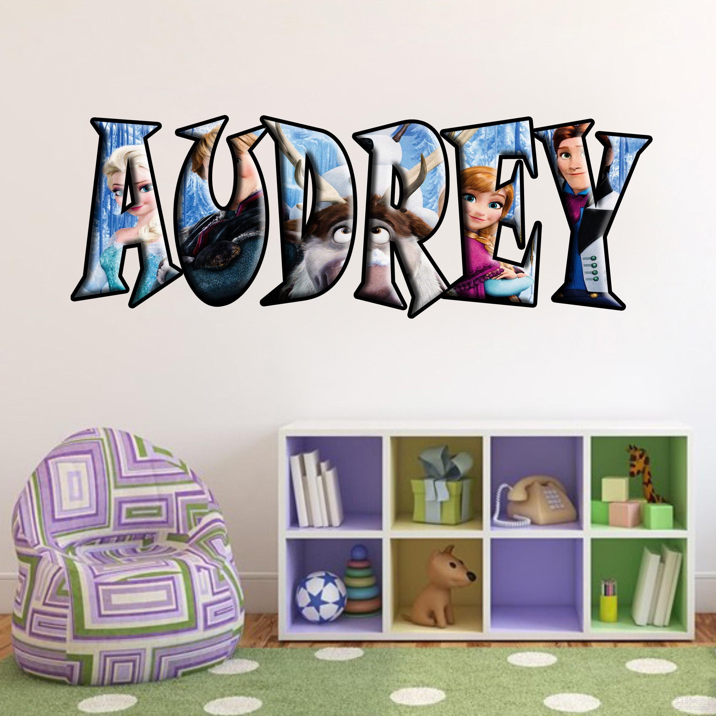 Frozen Personalized Custom Name Wall Sticker Decal WP80
