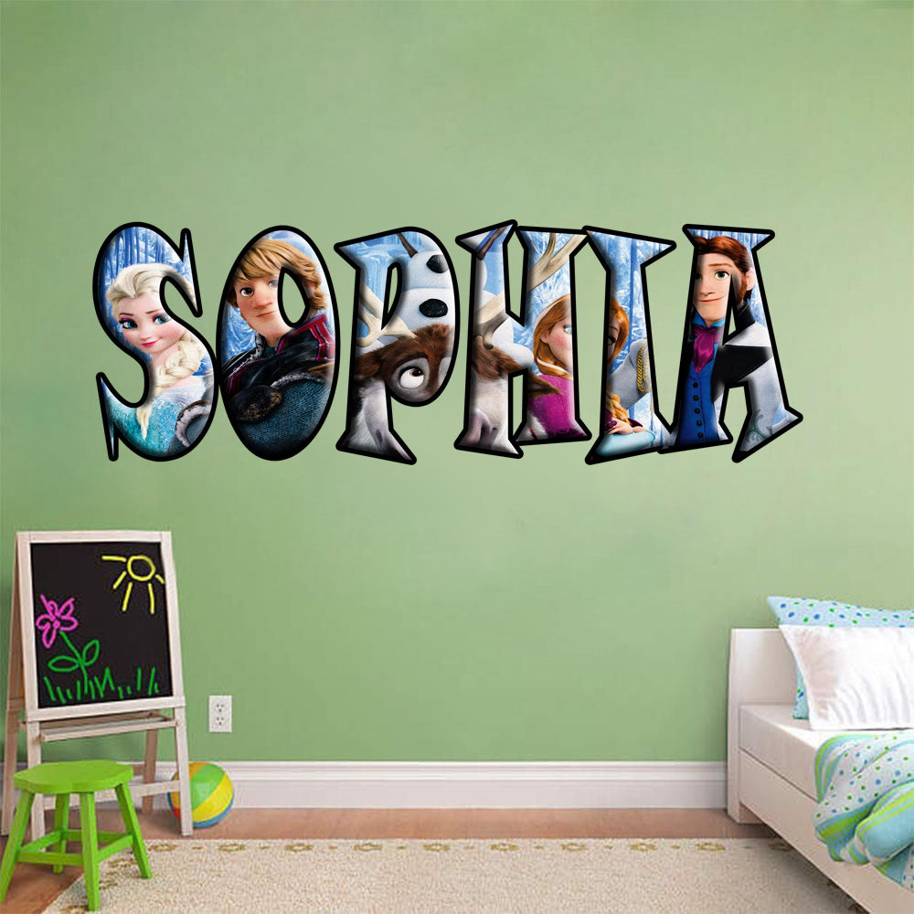 Frozen Personalized Custom Name Wall Sticker Decal WP80