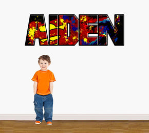 Super Man Graffiti Personalized Custom Name Wall Sticker Decal WP83