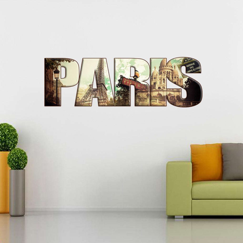 PARIS COLLAGE personnalisé nom personnalisé sticker mural autocollant WP86