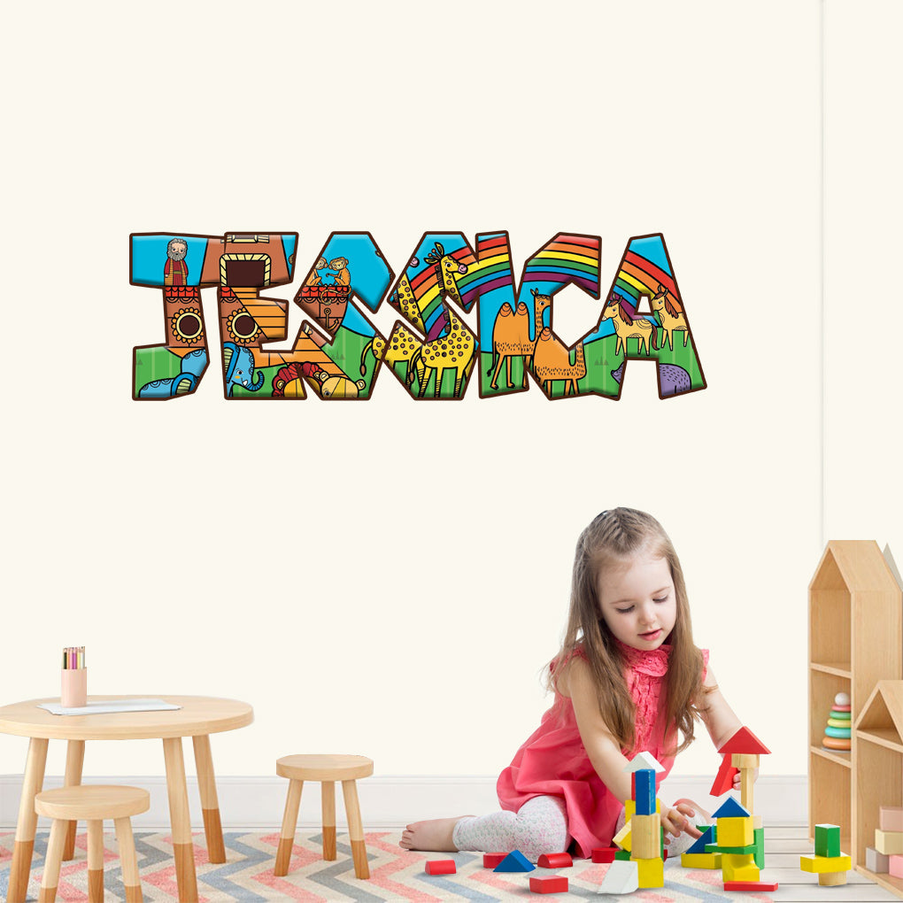 Noah's Ark Personalized Custom Name Wall Sticker Decal WP88