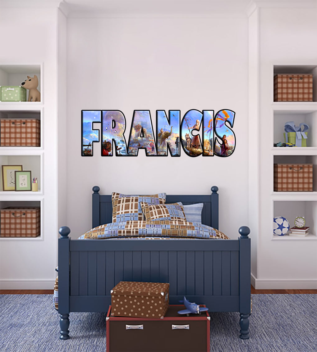 Noah's Ark Personalized Custom Name Wall Sticker Decal WP89