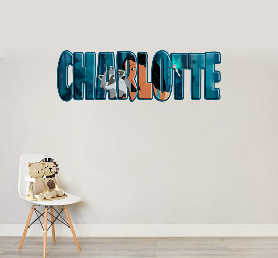 Pocahontas Personnalisé Custom Name Wall Sticker Decal WP97