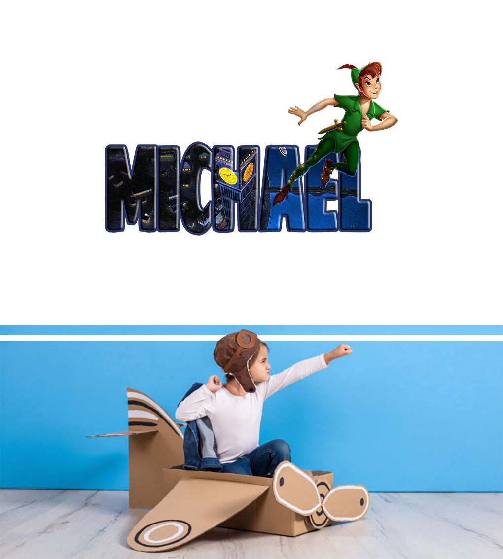 Peter Pan Personalized Custom Name Wall Sticker Decal WP98