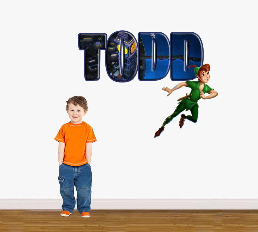 Peter Pan Personalized Custom Name Wall Sticker Decal WP98