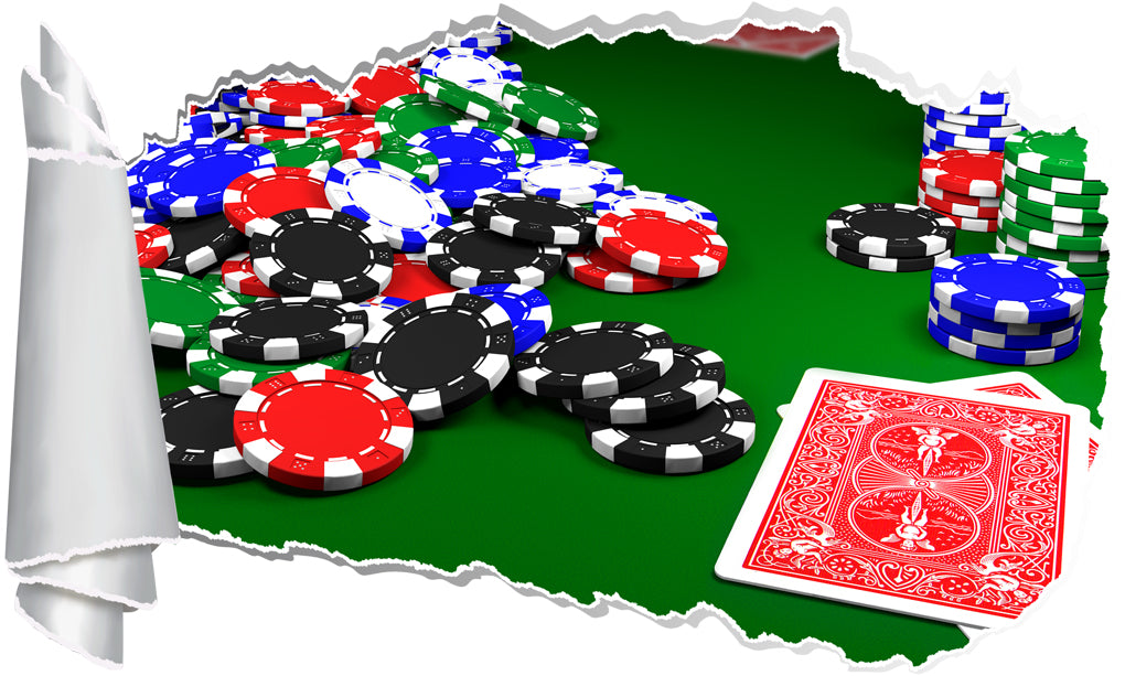 Poker Blackjack Texas Hold'Em 3D Torn Paper Hole Ripped Effect Decal Wall Sticker