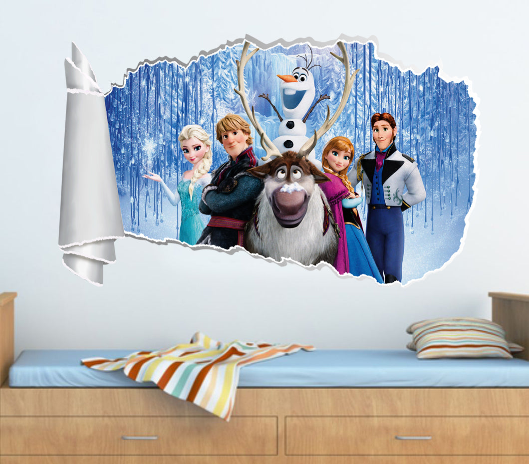 Frozen 3D Torn Paper Hole Ripped Effect Autocollant mural WT27