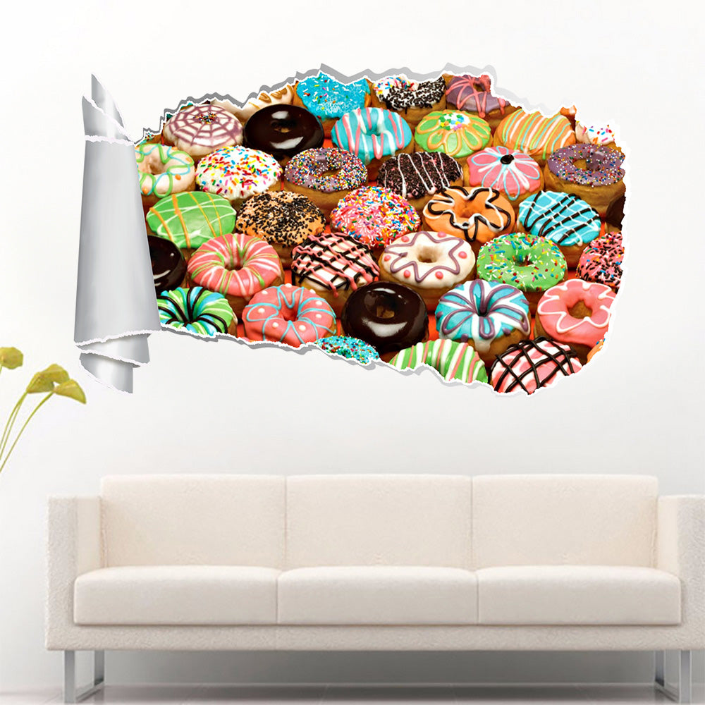 Donuts 3D Torn papier Trou de papier Effet fouetté Épinoche décale