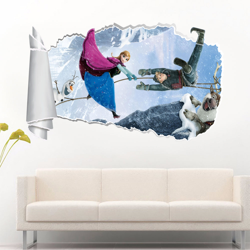 Frozen 3D Torn Paper Hole Ripped Effect Decal Wall Sticker WT53