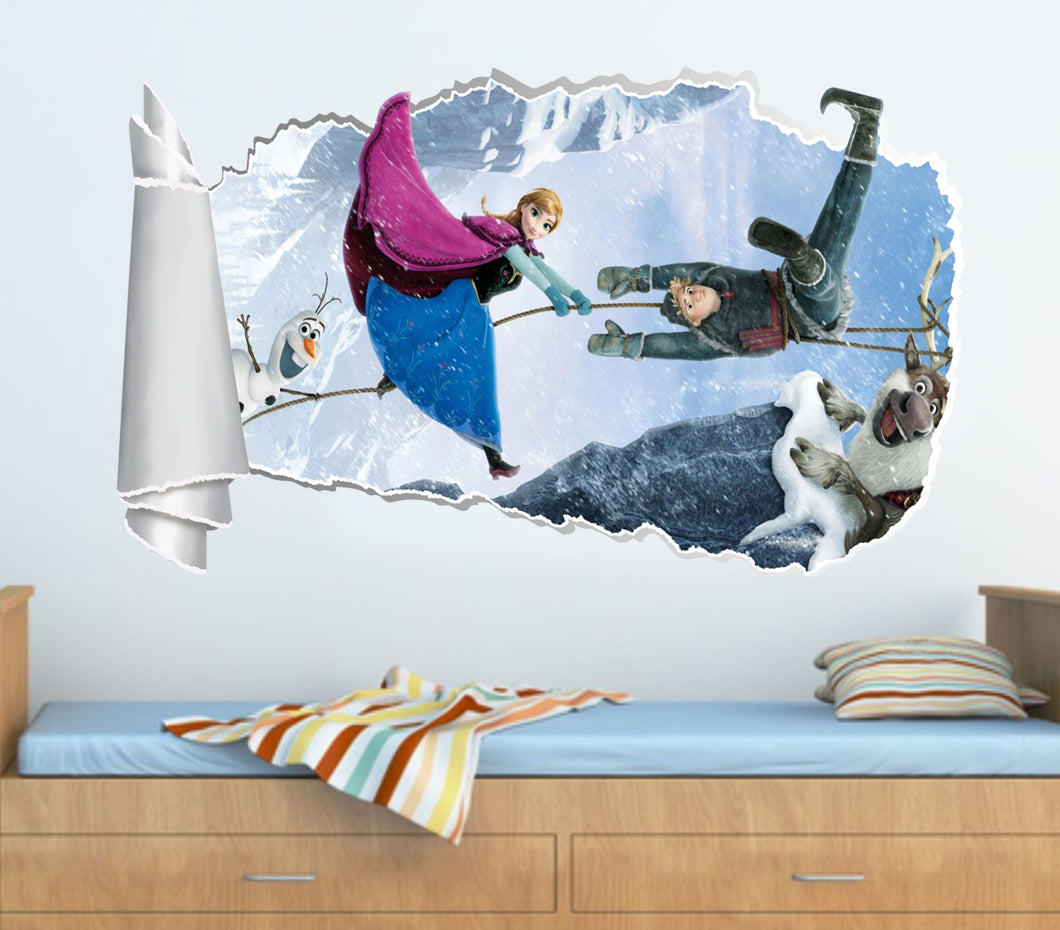 Frozen 3D Torn Paper Hole Ripped Effect Decal Wall Sticker WT53