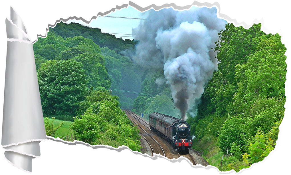 Royal Duché Train 3D Torn Paper Trou Effet fouetté Épinoche à paroi décale