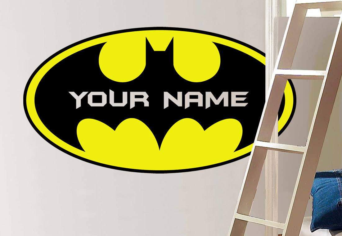 Batman Logo Personalized Custom Name Wall Sticker Decal C436