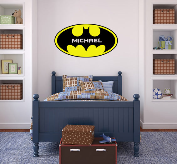 Batman Logo Personalized Custom Name Wall Sticker Decal C436