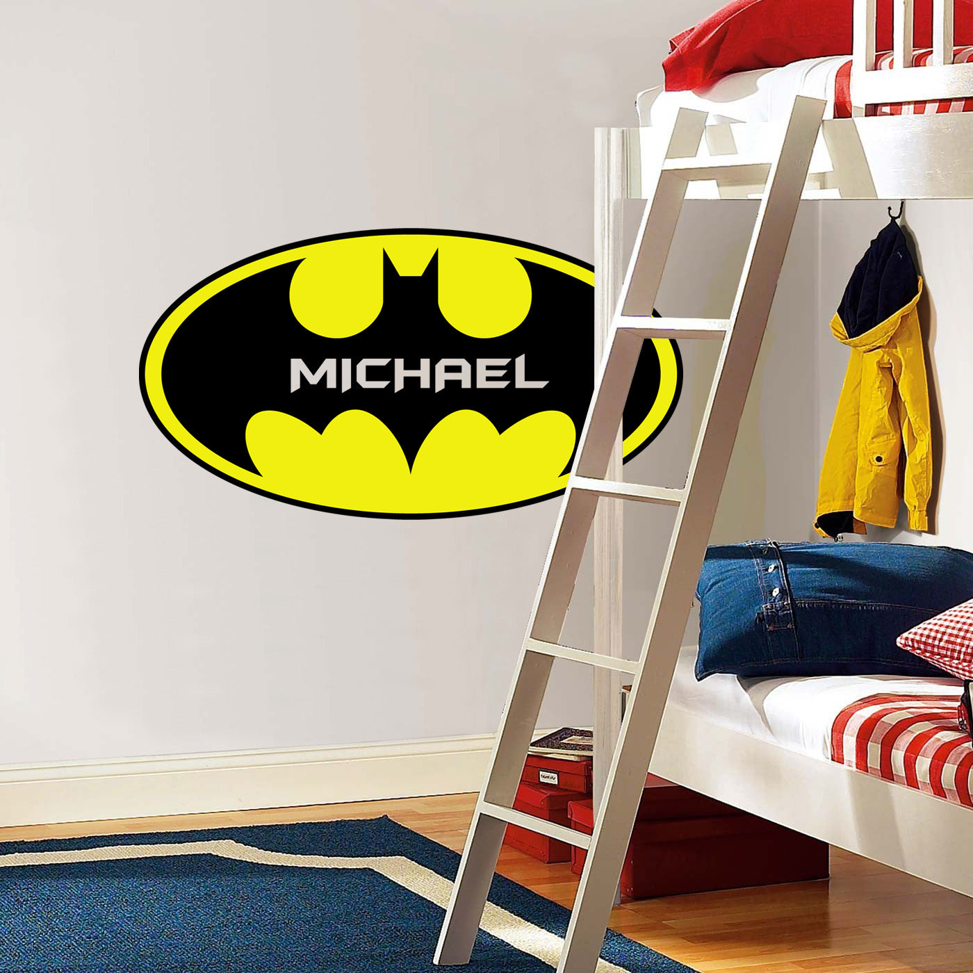 Batman Logo Personalized Custom Name Wall Sticker Decal C436