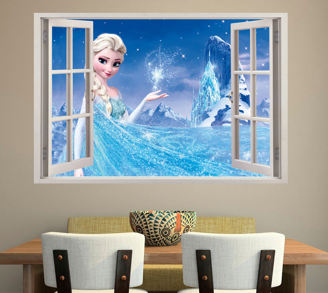 Elsa Frozen 3D Window Wall Sticker Decal C039