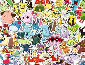 100 pcs Pokemon Gen 2 Characters Reusable Removable Stickers