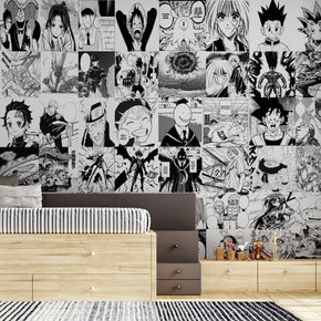 Anime Manga Woven Self-Adhesive Removable Wallpaper Modern Mural