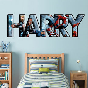 THE AVENGERS Super Heroes Personalized Custom Name Wall Sticker Decal WP75