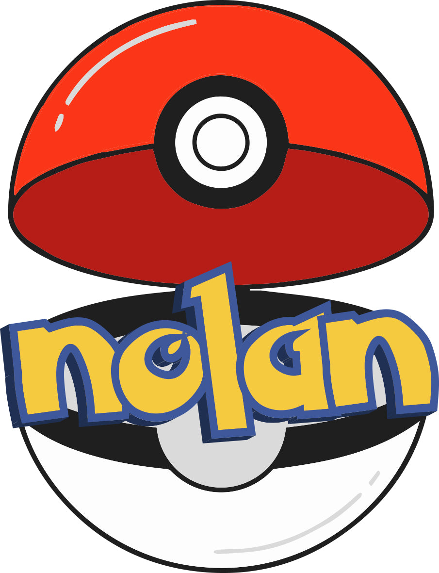 Pokeball Personalized Custom Name Pokemon Wall Sticker Decal WP330