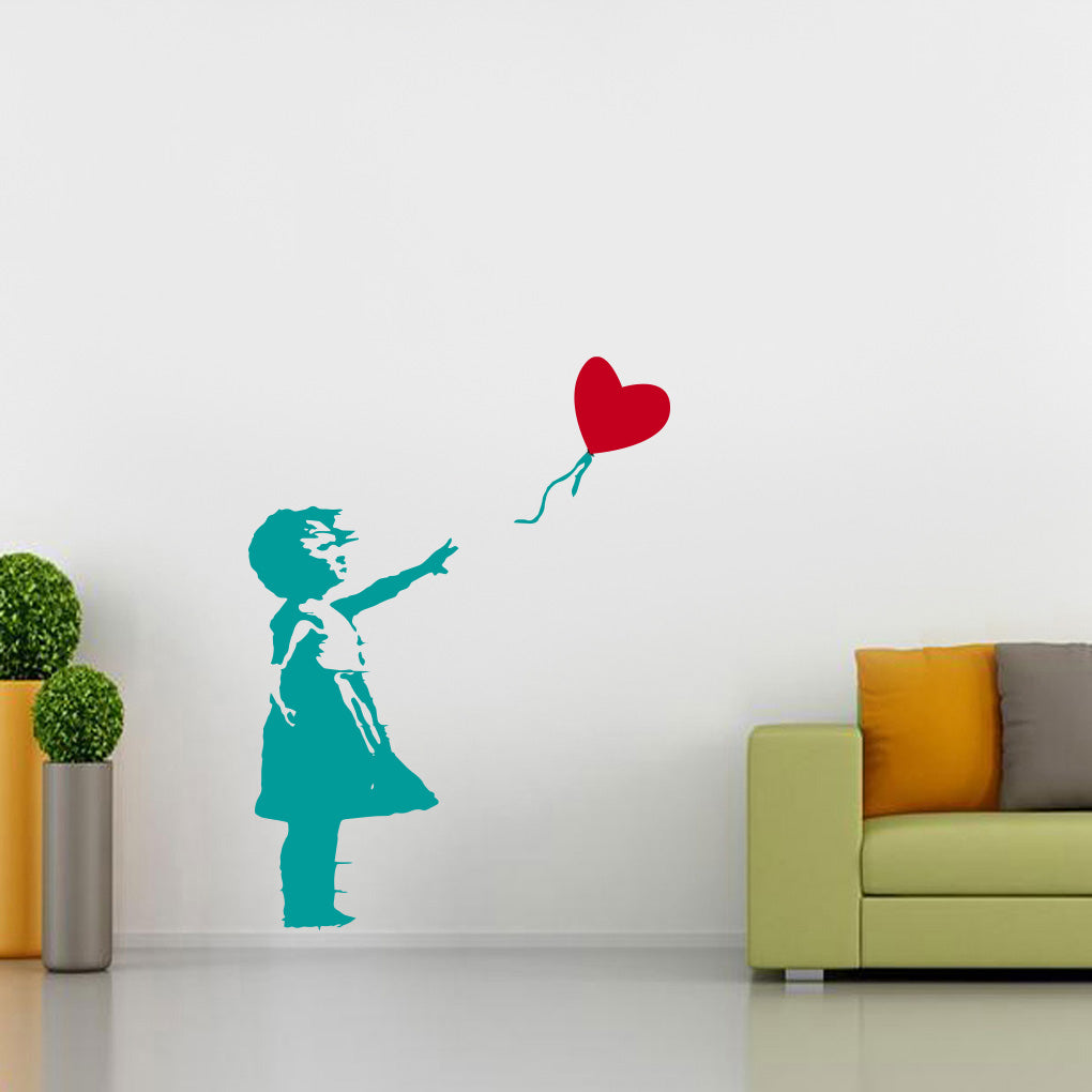 Banksy Girl With Balloon Wall Sticker Decal Stencil Silhouette ST395