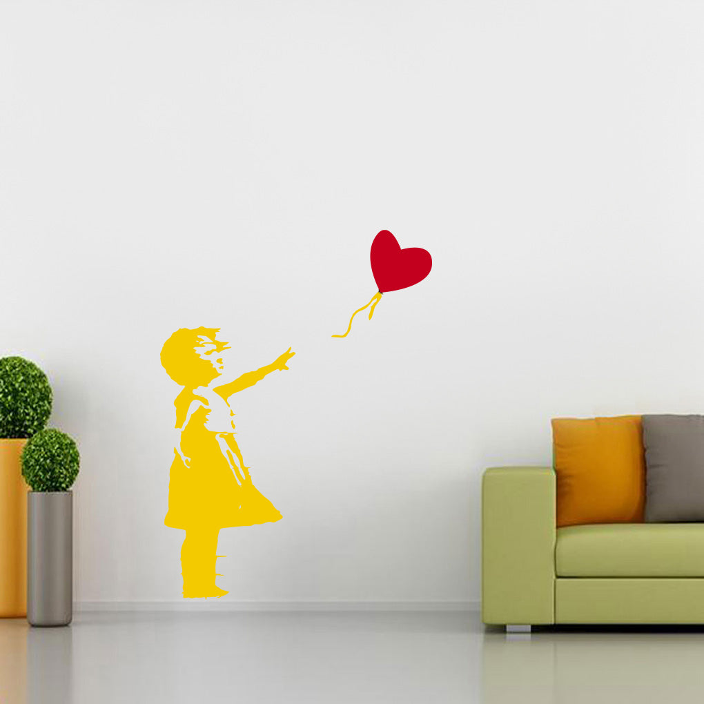 Banksy Girl With Balloon Wall Sticker Decal Stencil Silhouette ST395