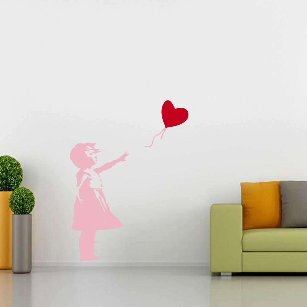 Banksy Girl With Balloon Wall Sticker Decal Stencil Silhouette ST395