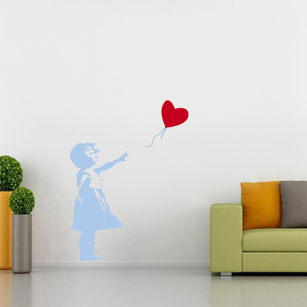 Banksy Girl With Balloon Wall Sticker Decal Stencil Silhouette ST395
