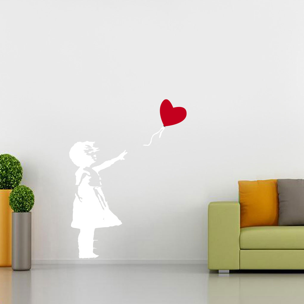Banksy Girl With Balloon Wall Sticker Decal Stencil Silhouette ST395