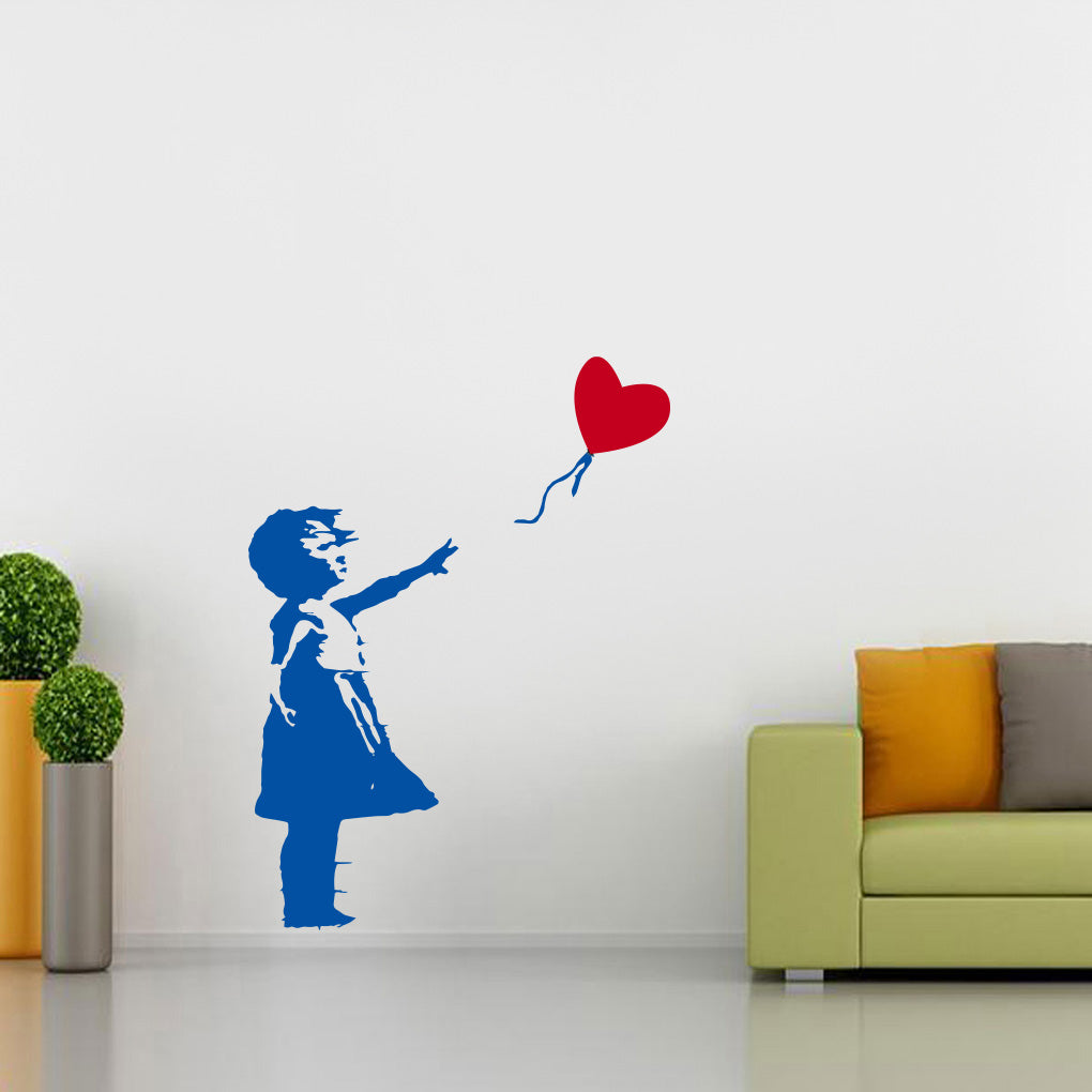 Banksy Girl With Balloon Wall Sticker Decal Stencil Silhouette ST395