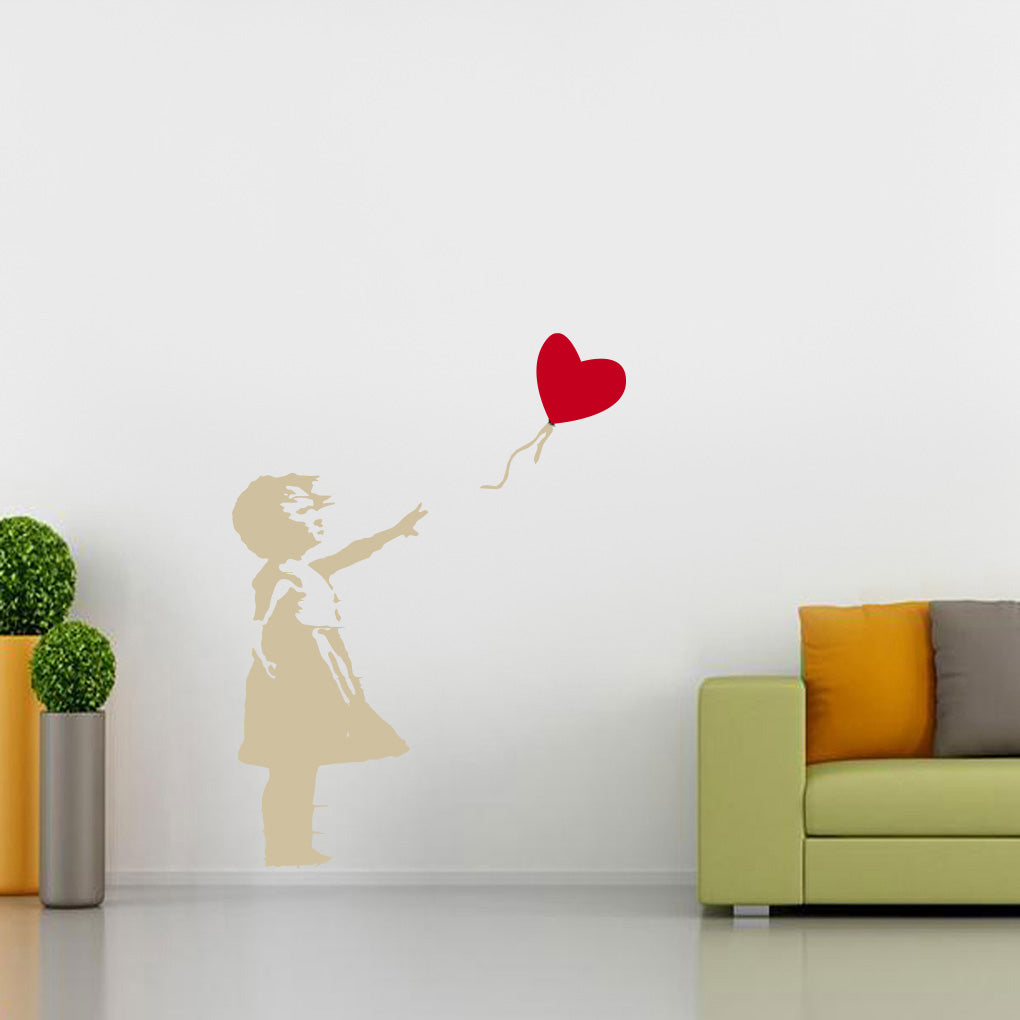 Banksy Girl With Balloon Wall Sticker Decal Stencil Silhouette ST395