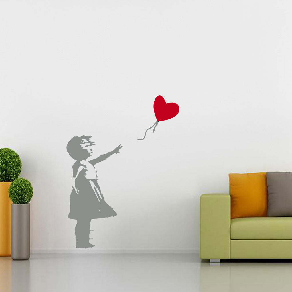 Banksy Girl With Balloon Wall Sticker Decal Stencil Silhouette ST395