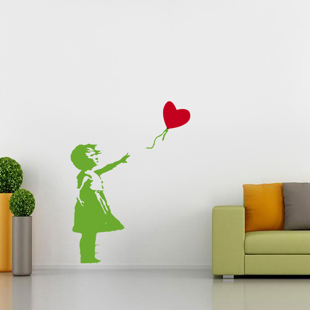 Banksy Girl With Balloon Wall Sticker Decal Stencil Silhouette ST395