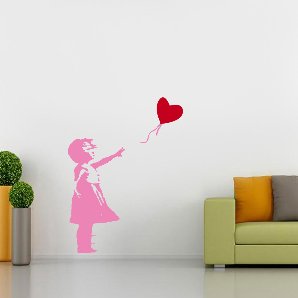 Banksy Girl With Balloon Wall Sticker Decal Stencil Silhouette ST395