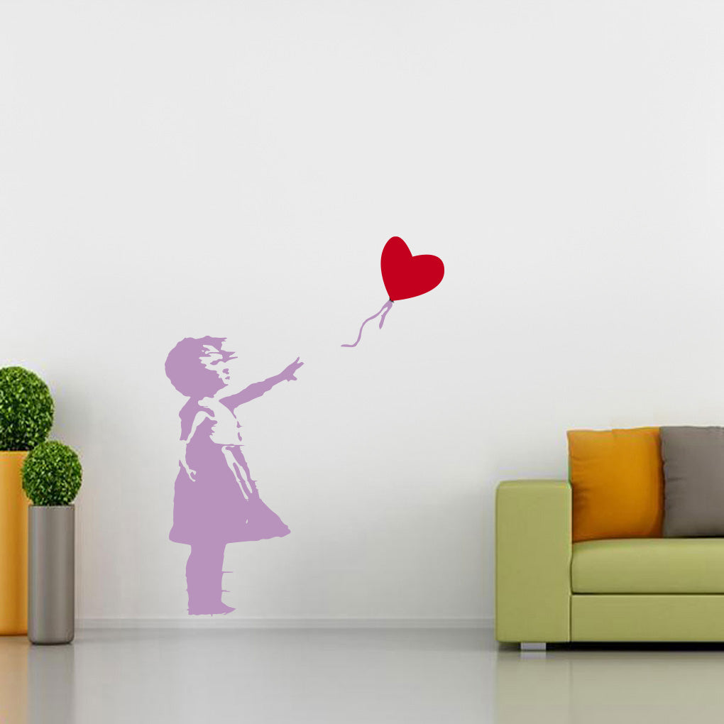 Banksy Girl With Balloon Wall Sticker Decal Stencil Silhouette ST395