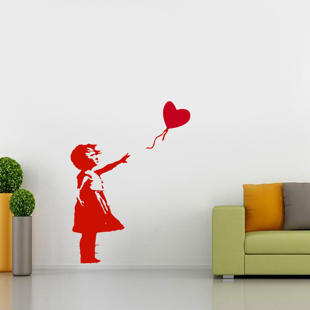 Banksy Girl With Balloon Wall Sticker Decal Stencil Silhouette ST395