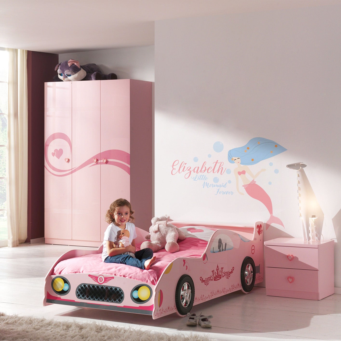 Kids Cartoon Mermaid Personalized Custom Name Wall Sticker Decal WC234