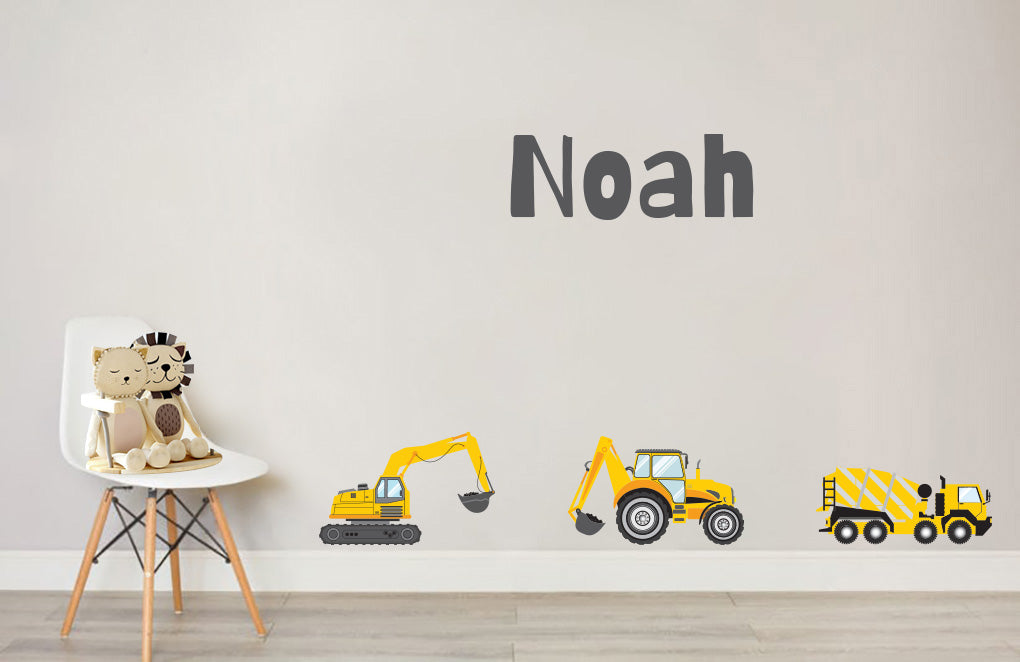 TRACTORS Personalized Custom Name Wall Sticker Decal WC312