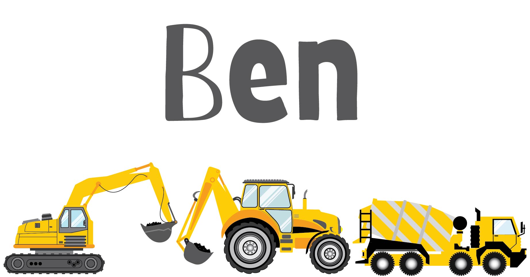 TRACTORS Personalized Custom Name Wall Sticker Decal WC312