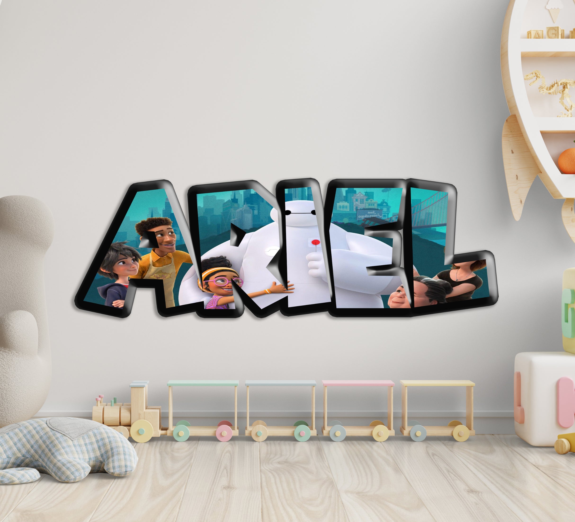 Baymax Disney Personalized Custom Name Wall Sticker Decal WP337