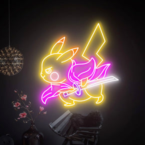 Pikachu Samurai Pokemon Neon Sign Decorative Wall Decor