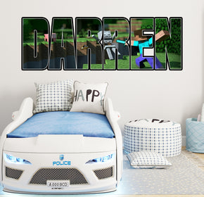 Minecraft Personalized Name Wall Sticker Removable Decal Custom Decor Art MT22