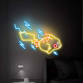 Pikachu Lightning Pokemon Neon Sign Decor For Kids, Teens Room