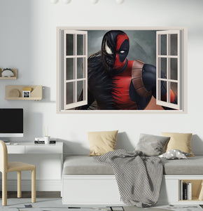 Deadpool Vs Venom Superhero 3D Window Wall Sticker Decal Mural Decor Art AVG42
