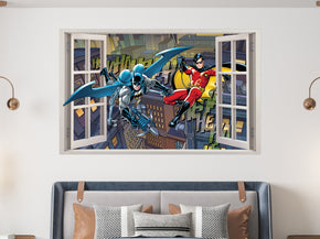 Batman & Robin Superhero 3D Window Wall Sticker Decal